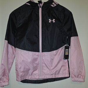 Under Armour Black and Light Pink Hooded Jacket